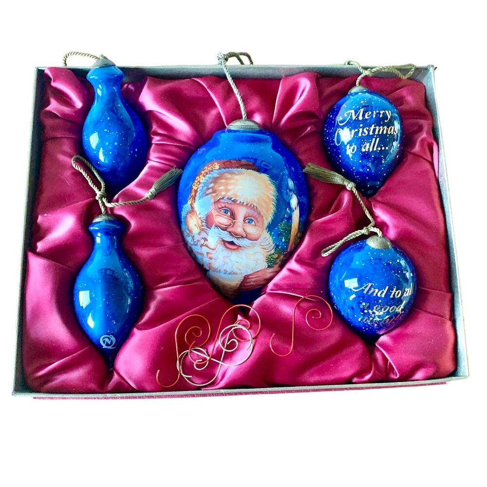 Ne'Qwa Art Crimson Cardinal Ornament Gift Set 5 Glass Ornaments Dona Gelsinger